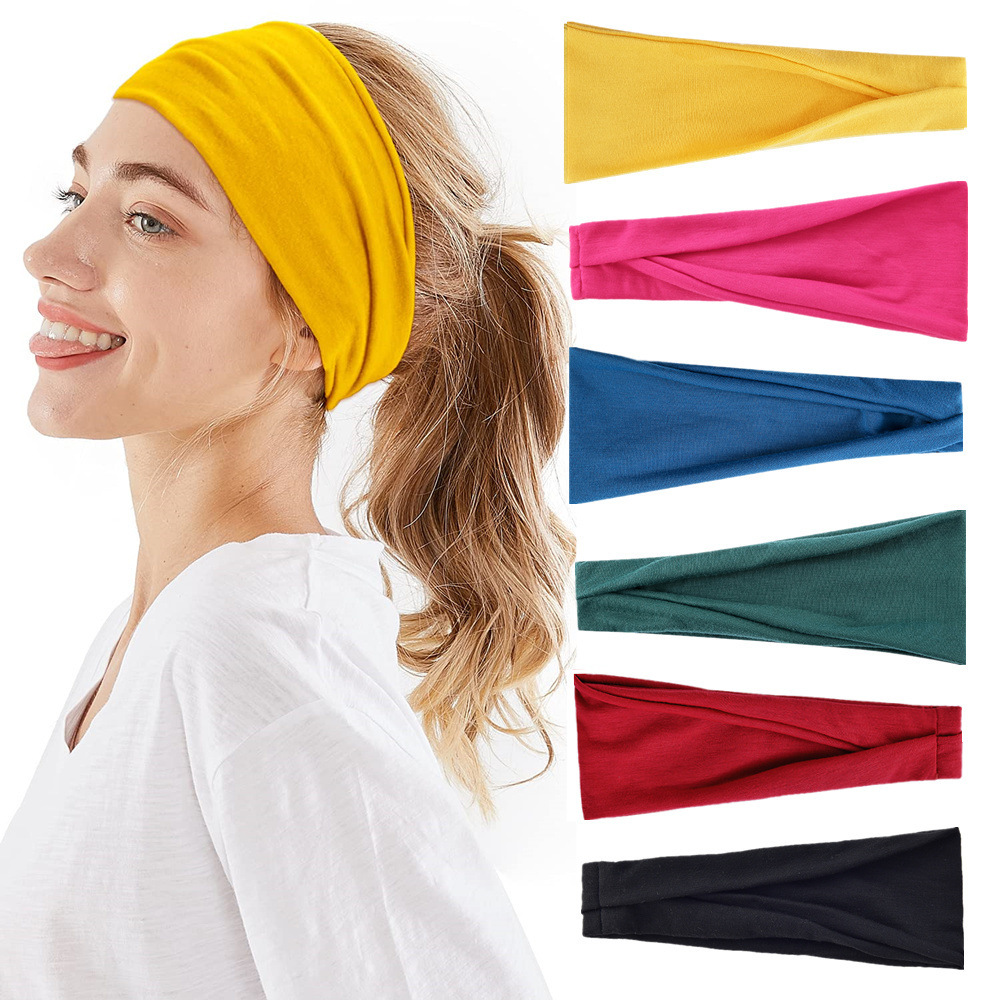 Yoga Fitness Band - Cor sólida esportes yoga bandana suor-absorvente