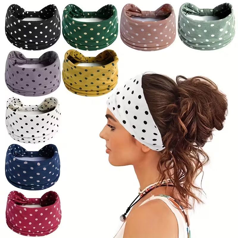 Yoga Fitness Band - Polka dot atado headbands boho moda