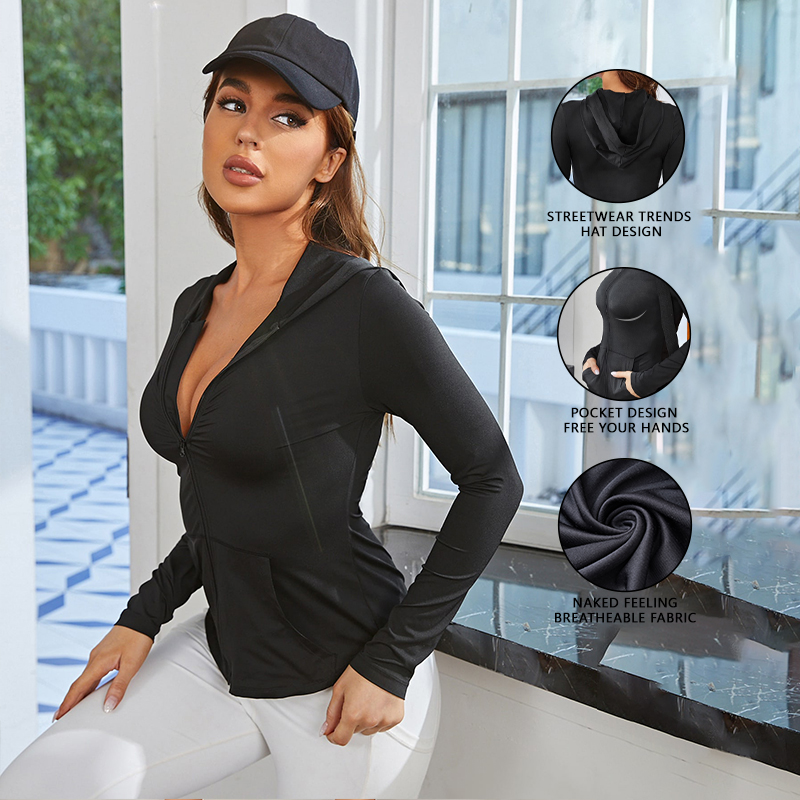 Casaco feminino preto justo, r - Yoga Fitness Usa avaliação e preço