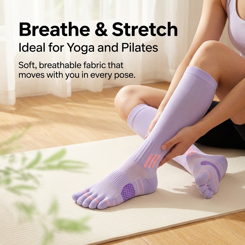 1/6 Pares de Meias Longas Femi - Yoga Fitness Usa avaliação e preço